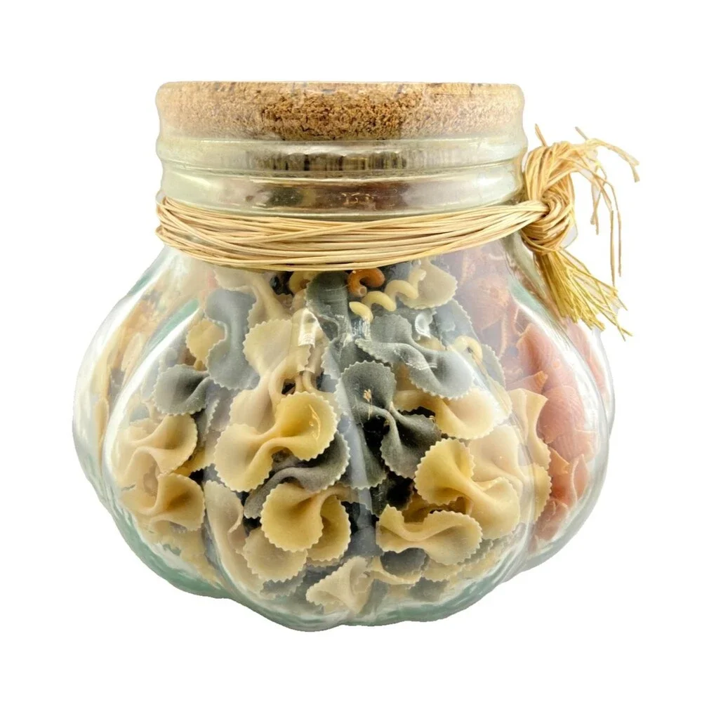 VTG NOS Pier 1 Apothecary Jar w/Pasta 7.5